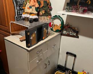 Vintage mid century cabinet, fall decor