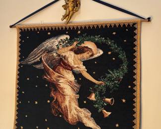 Angel needlepoint wall hanging
