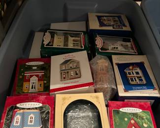 Tubs of Hallmark ornaments