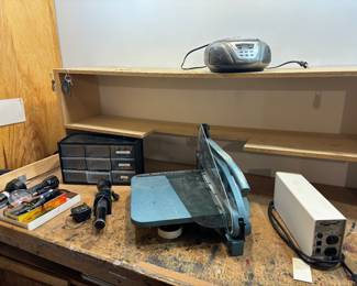 Paper cutter, organizer, radio