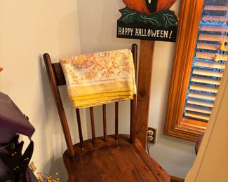 Halloween decor, antique chair