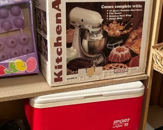 Kitchen Aid Mixer in the box, sport cooler