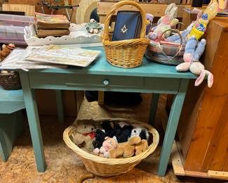 Lovely turquoise vintage table and matching bench