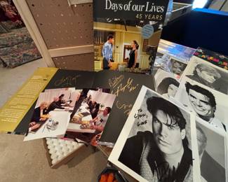 Days of our lives 45 years and 50 years signed books with pictures of the actors and actresses signing the books. Also, signed photographs