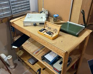 Very nice rollable hand built wood workbench / storage