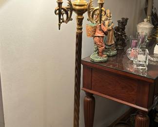 Stunningly clean antique pole lamp with multiple settings