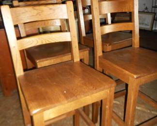Set of 4 Mission Style Counter Stools.