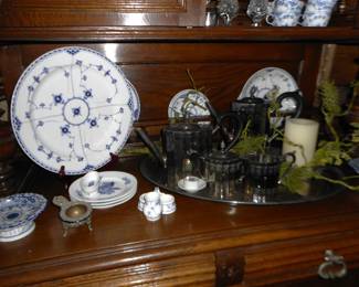 Collection of Royal Copenhagen Dinnerware; Paul Revere Lunt Tea & Coffee Service