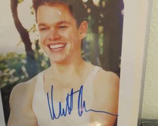 Vintage Matt Damon signed photograph. 