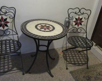 MARK porch table and pair of chairs