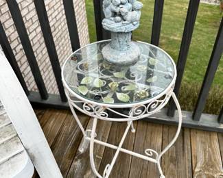 Outdoor Metal and Glass Table