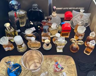  Vintage Perfumes, Leitz, Swarovski Crystal Figurines