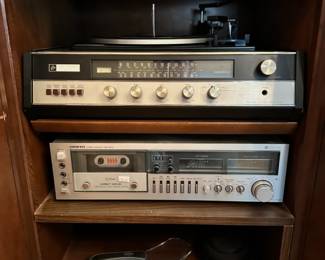 The Fisher Philharmonic Stereo Receiver Turntable, Onkyo Stereo Cassette Tape Deck TA-2050