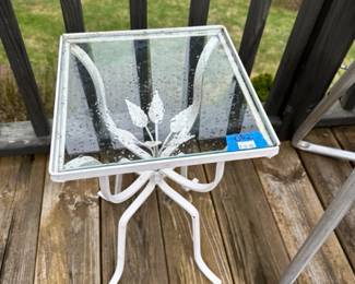 Outdoor Metal and Glass Table