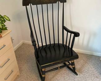 Stenciled Black Ricking Chair
