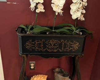 Elegant planter, live orchids with fake orchids blooming 