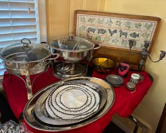 Serving dishes / trays, Sterling candle stick 