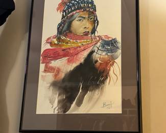 Beautiful Native American watercolor 
