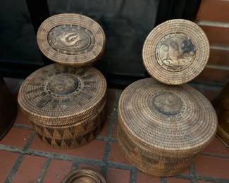 Antique hand made baskets