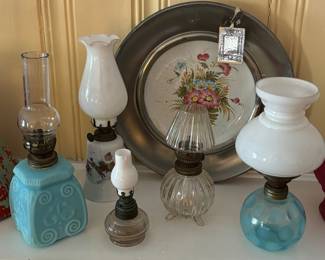Antique oil lamps