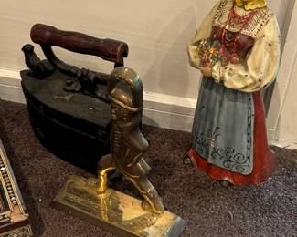 Antique iron and door stops 