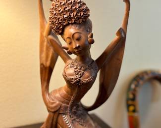 Hand carved Indonesian wood sculpture 