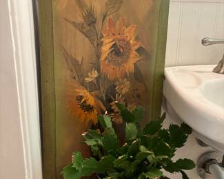Christmas cactus, sunflower wall art 