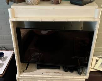 2 piece bamboo style cabinet / entertainment stand 