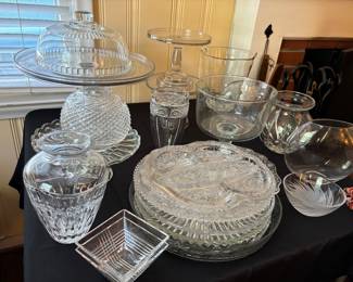 Crystal, cake plates, cut glass