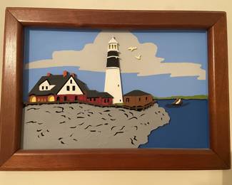 Dimensional Lighthouse Art Relief