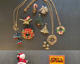 Vintage & Newer Christmas Jewelry 