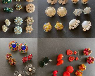 Vintage Jewelry-Mostly Clip Earrings 