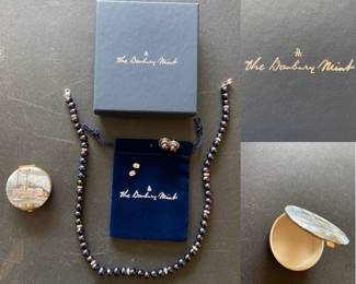Danbury Mint Black Pearl Necklace & Earring Set
Enameled Pill Bix