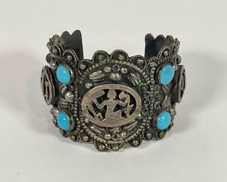 Vintage Wide Egyptian Deco Cuff