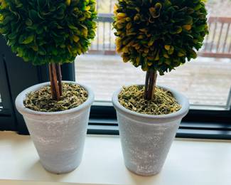 Pair of artificial topiaries 12.5" t.: $20 pr.