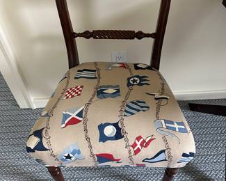 Nautical upholstered chair 19" floor to seat: $85