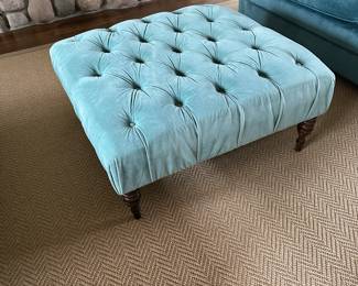 Teal Skyline Furniture ottoman 3' x 3' x 17" t in good condition. $195