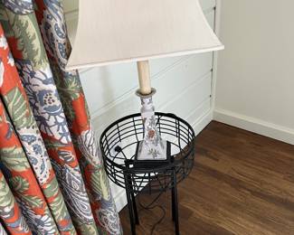 Pair of English lamps 25" t.: $90 ea. Pair of black metal plant stands 20" t. $45 ea. (Plant stands sold)