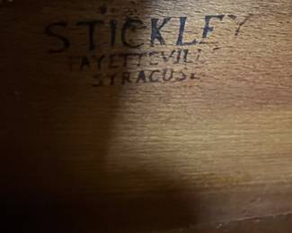 Stickley Dresser Logo in drawer