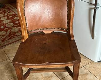 oak and leather chair