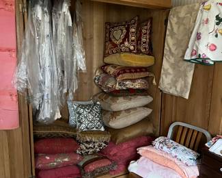 Antique Pine Armoire + pillows (or use as inserts)