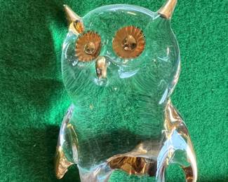 Clear Owl Paperweight