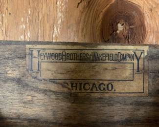  Heywood - Wakefield chairs - Chicago. Heywood Brothers and Wakefield Company merged in 1897 to become Heywood-Wakefield Company. 
