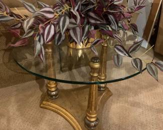 Glass top side table or small coffee table - beautiful 