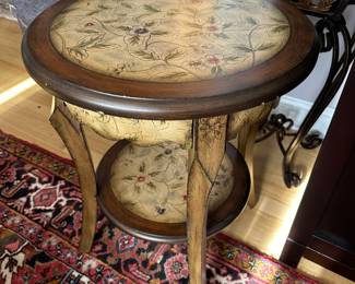 Accent Table Round Hand Painted