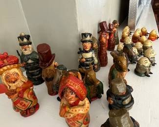 hand made pottery chessmen