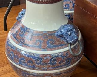 one of a pair of large floor vases
