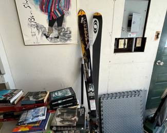 skis, sporting goods, and exercise mats