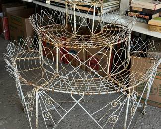 Victorian wire plant stand