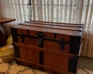 1897 Large Steamer Trunk with custom cedar lining. Very nice. 